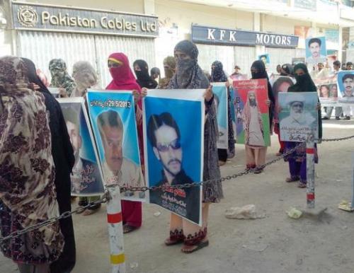 Photo showing Missing Persons rally, Quetta August 2013