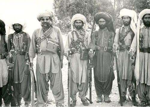 Sher Muhammad Marri with his comrades in an undated photograph